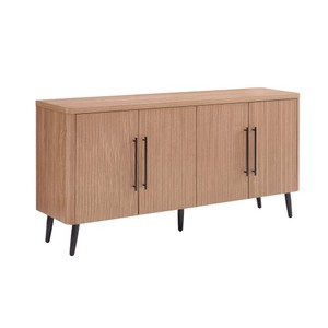 Buffet moderne à 4 portes en bois d'érable/<span class=keywords><strong>gris</strong></span> anthracite/chêne blanchi - Meuble de salle à manger et de salon en bois d'ingénierie écologique - Product Image 6