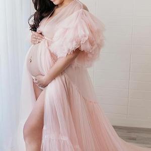 Super <span class=keywords><strong>Fairy</strong></span> Sweet Enceintes Maman Longueur Sol Anti-Statique Cristal Longue Robe Bouffante Rose avec Queue pour Studio Photo Shoot Props - Product Image 2