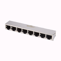 Connecteurs Ethernet RJ45 8 ports 8 broches 1000 BASE-T Cat5e Cat5, Jack Modulaire Blindé Femelle, Plaqué Or, PBT Noir