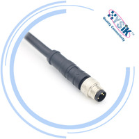 Cable de Señal Trenzado Blindado M8 de 4 Pines Macho a Hembra con Código A