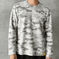 T-shirt à manches longues camouflage personnalisé pour homme, haut thermique en maille gaufrée de haute qualité, vente en gros, streetwear, hip-hop, t-shirts pour homme
