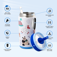 Gourde isotherme personnalisée pour enfants 12oz 16oz en acier inoxydable avec impression de dessins animés, idéale pour l'école, les voyages et les activités de plein air