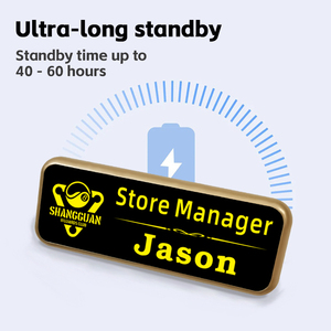Cá Nhân Hoá Tùy Chỉnh <span class=keywords><strong>LED</strong></span> Huy Hiệu Nút Nhấp Nháy Phát Sáng Điện Tử Tên Huy Hiệu Xách Tay Kỹ Thuật Số Dấu Hiệu Hiển Thị - Product Image 2