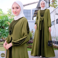 Offre Spéciale femmes vêtements moyen-orient Robe musulmane décontracté Abaya dubaï couleur bloqué modeste mode à manches longues Jupe Abaya Robe