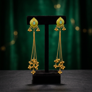 Arya Digital Ethnic Acrylic Turquoise Necklace Earrings <b>Ring</b> Set Gold Plated Zinc Alloy Channel Set 1m <b>Thick</b> Women's Jewelry - Product Image 3