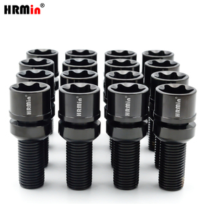Écrous de roue flottants <span class=keywords><strong>antivol</strong></span> HRMin Gr.5 en titane noir avec siège à bille M14x1.5x28mm pour <span class=keywords><strong>AUDI</strong></span> Racing - Product Image 2