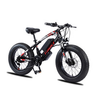 Vélo de montagne électrique à pneus gras à frein à disque 21 vitesses de 20 pouces avec moteur sans balais 350W à grande vitesse, cadre en acier, batterie au lithium
