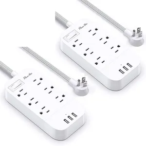 6 Way Power Strip USB surge protected switch electrical Plug Socket, ETL SOCKET