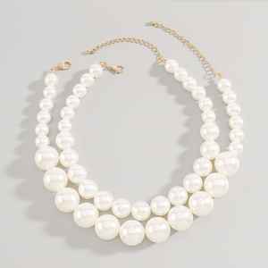 Gargantilla con cuentas de perlas de imitación grandes de nuevo diseño, <span class=keywords><strong>Collar</strong></span> para mujer, regalo de joyería para fiesta nupcial de boda - Product Image 4