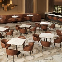 Mobilier de restaurant commercial moderne OEM ODM, mobilier de restauration, cafétéria, banquet, bar, bistrot, banquettes, table à manger, chaises, ensemble