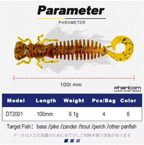 เหยื่อปลอม D1 ขนาด 100 มม. น้ำหนัก 6.1 กรัม เหยื่อปลอมขายส่งแบบ OEM รูปทรงตัวอ่อนแมลงปอ สำหรับตกปลาแบส ปลาไพค์ เหยื่อปลอมแบบนิ่ม เหยื่อพลาสติกนิ่ม รูปทรง<span class=keywords><strong>หนอน</strong></span> - Product Image 2