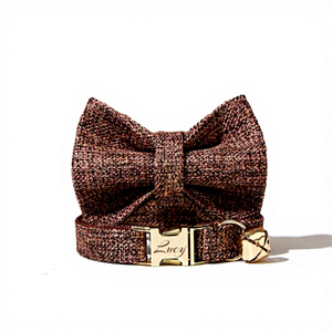 Collar Táctico de Lujo para Gato con Campana, Correa Personalizada de Fibra Plástica para Regalo de Cumpleaños, Conjunto de Corbatín Hecho a Mano para Cachorro - Product Image 1