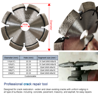 4.5 "pouces 115 mm en forme de V diamant fissure chasseur Tuck Point rainure lame de coupe pour béton