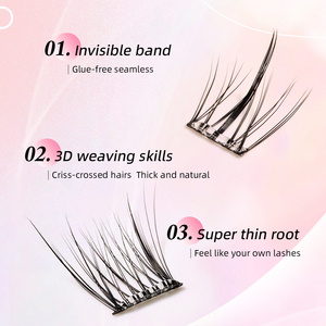 ขนตาปลอมแบบติดเอง Yelix Glue Free Self Adhesive Cluster Lashes 42 ช่อ รุ่น Sunflower Extensions ขนตา PBT แบบเพิ่มวอลลุ่ม ชุด DIY ทำเอง - Product Image 4