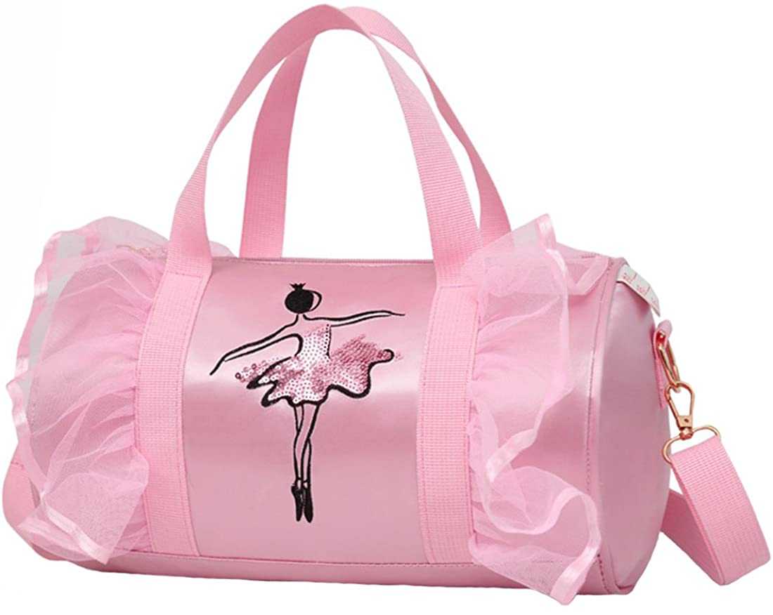 Bolsa de duffel de dança rosa personalizada, bolsa grande para viagem para ginásio, bailarina, traje de dança