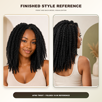 Extensions de cheveux synthétiques pour tresses afro en gros, 16 pouces, 100g, 28 mèches, cheveux au crochet