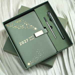 Agenda 2027 en Inglés y Español, Calendario de Cuero con Impresión, 365 Días, Organizador Diario, Planificador, Diario, Set de Regalo en Caja - Product Image 1