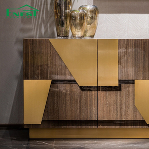 <span class=keywords><strong>Credenza</strong></span> Geometrica di Lusso Italiana, Mobili da Cucina Moderni in Oro, <span class=keywords><strong>Credenza</strong></span> in Legno di <span class=keywords><strong>Design</strong></span> per Sala da Pranzo di Villa - Product Image 3