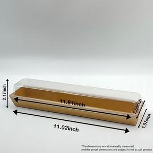 Hot bán hình chữ nhật kraft giấy thực phẩm hộp các tông màu trắng Bánh hộp Puff Pastry hộp bánh mì bao bì, hộp bánh sandwich với nắp nhựa - Product Image 3