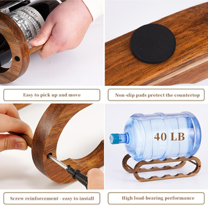 Mobile Portabottiglie in Legno di Acacia di Alta Qualità a 2 Ripiani, Design Vintage, Organizzatore per 8 Bottiglie Impilabile e Personalizzabile per Feste - Product Image 4