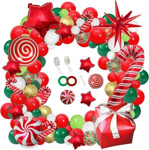 Guirnalda de Globos Navideños Rojos, Verdes y Dorados al por Mayor, Decoración Temática de Dulces y Regalos, Adornos Festivos para el Hogar - Product Image 3
