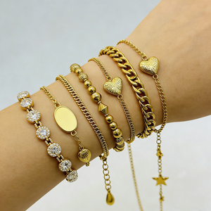 XUPING Gioielli all'Ingrosso, <span class=keywords><strong>Bracciale</strong></span> da Donna Placcato <span class=keywords><strong>Oro</strong></span> 24K <span class=keywords><strong>con</strong></span> Ciondoli a Forma di Farfalla, Fiore e Cuore, Catena alla Caviglia <span class=keywords><strong>con</strong></span> <span class=keywords><strong>Pietre</strong></span> - Product Image 3