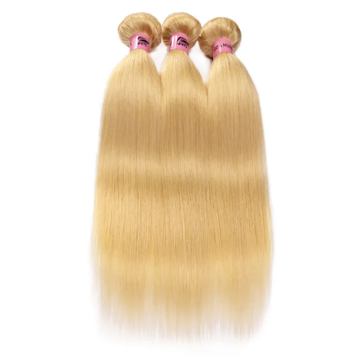 Groothandel 613 Blonde Kleur Braziliaanse Maagd Haar Bundel Honingblonde 100% Cuticula Uitgelijnd Human Hair Extensions Voor Zwarte Vrouwen