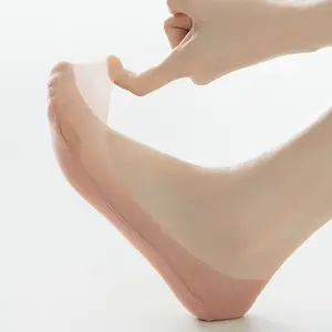 ถุงเท้าแบบบางระบายอากาศได้ดีสำหรับผู้หญิงถุงเท้าแบบมองไม่เห็นปาก<span class=keywords><strong>ตื้น</strong></span>ตัดต่ำผ้าไอซ์ซิลค์แข็งกันลื่นไม่ลื่นสำหรับฤดูร้อน - Product Image 4