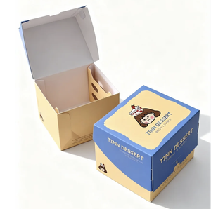 กล่องขนมกระดาษลายการ์ตูนน่ารักพรีเมียม พร้อมฉากกั้น กล่องบรรจุภัณฑ์ขนมเกรดอาหาร สำหรับร้านเบเกอรี่ ขนมนำกลับบ้าน - Product Image 4