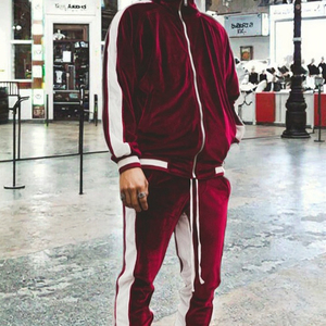 ชุดวิ่ง2025ฤดูหนาวสำหรับผู้ชายชุดสองชิ้นแบบซิป S-5XL เข้ารูปพอดีตัวขนาดใหญ่พิเศษพิมพ์ลายพื้น - Product Image 3