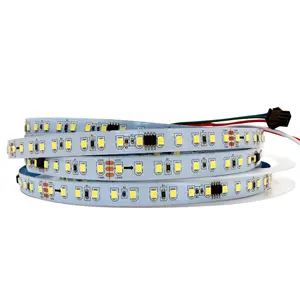 Yüksek lümenli çift renk soğuk beyaz sıcak beyaz 24V 2835 120LEDs 10M LED şerit koşu LED şerit ışık esnek
