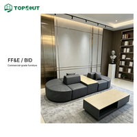 Ensemble de mobilier de réception et de salon pour espaces communs de bureau TOPOHUT OEM, système de sièges de réception commercial, canapé modulaire en blocs