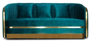 Luxury Grey Velvet &amp; Gold Sofa Modern Contemporary <strong>Casa</strong> Living Room Sofas Home <strong>Furniture</strong> - Product Image 2