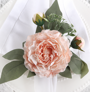 Anneaux <span class=keywords><strong>de</strong></span> <span class=keywords><strong>serviette</strong></span> <span class=keywords><strong>de</strong></span> Noël en forme <span class=keywords><strong>de</strong></span> feuille <span class=keywords><strong>de</strong></span> fleur, faits à la main, pour les mariages - Product Image 2