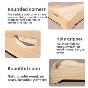 Venta al por mayor Bebé Cama de pino de madera Siesta Cama de bebé de la tarde Pata cuadrada Cama plegable - Product Image 6