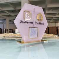 Kexian Panneau de table personnalisé Instagram pour les médias sociaux en acrylique Plaque de bureau avec code QR Panneau pour les médias sociaux