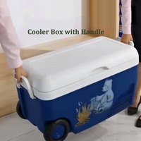 Glacière isotherme robuste personnalisée de 60 L en PP rotomoulé, rigide, pour la plage et la pêche, avec roues