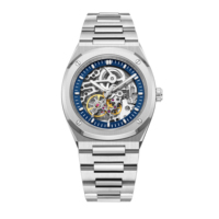 Haute qualité OEM mécanique Reloje Sea Gull mouvement automatique hommes montre noir squelette montres hommes marque de luxe automatique