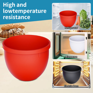 แผ่นรองชามซิลิโคนเกรดอาหาร สีแดง ดำ ขาว สำหรับเครื่องผสมอาหาร เครื่องเตรียมอาหาร ภาชนะเตรียมอาหารพร้อมฝาปิด ทนอุณหภูมิสูงและต่ำ - Product Image 1