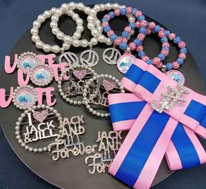 Patch Ricamata Personalizzata da 3 Pollici DST 1938 Jack and Jill of America Inc Rosa e Blu - Product Image 6