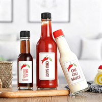 Bouteille en verre Wozzy à bouchon à vis pour sauce piquante, huile de piment, sauce soja, vinaigre – 3oz, 5oz, 8oz, 90ml, 150ml, 250ml – Meilleures ventes pour la cuisine