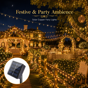 Guirlandes lumineuses solaires d'extérieur, décorations de Noël, fil de cuivre flexible, lampe scintillante pour arbre, pergola, fête - Product Image 5