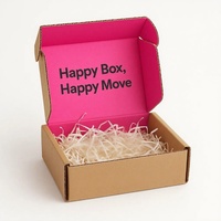 Petite boîte cadeau personnalisée en carton ondulé, emballage intérieur rose avec logo personnalisé, carton durable pour bijoux, cadeaux spéciaux