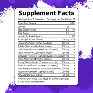 Factory Direct Mushroom Complex Gummies with Total Carbohydrates Supports Relaxation Immune System Support Gummies - Product Image 2