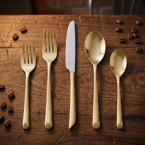 Ensemble de couverts élégants en acier inoxydable, ustensiles de table avec cuillères, fourchettes, couteaux, ensemble de vaisselle pour la maison, la cuisine, le restaurant - Product Image 4