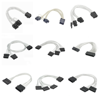 Cable de alimentación SATA IDE Serie Cable adaptador de gráficos 1to2 1TO3 1to5 Cable de extensión transparente de cobre estañado de 24 pines