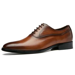 Chaussures Oxford pour hommes faites à la main, de haute qualité, avec logo personnalisé, rehaussantes, pour l'automne, mariage, décontractées, costumes, bureau et affaires - Product Image 4