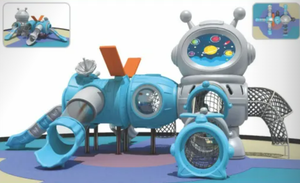 Mới Ngoài Trời Bầu Trời Màu Xanh Chủ Đề Mẫu Giáo Khách Sạn Trượt Thiết Bị Vinyl Và Nhựa Kết Hợp Leo Núi Trượt - Product Image 5