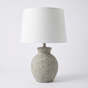 Lámpara de Mesa de Cerámica Hecha a Mano con Textura, Lámpara de Noche de Concreto para Mesita de Noche, Lámpara de Mesa con Base de Jarrón para Ambiente de Dormitorio - Product Image 5