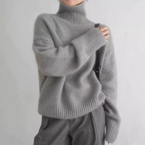 <span class=keywords><strong>Pull</strong></span> <span class=keywords><strong>vintage</strong></span> à col boutonné transfrontalier européen-américain pour <span class=keywords><strong>femme</strong></span>, collection automne-hiver 2025, coupe ample, tissé à la main en viscose/polyester 011 - Product Image 3